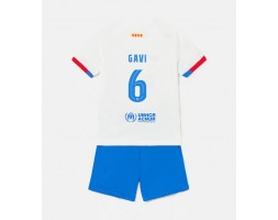 Barcelona Paez Gavi #6 Replica Away Stadium Kit for Kids 2023-24 Short Sleeve (+ pants)